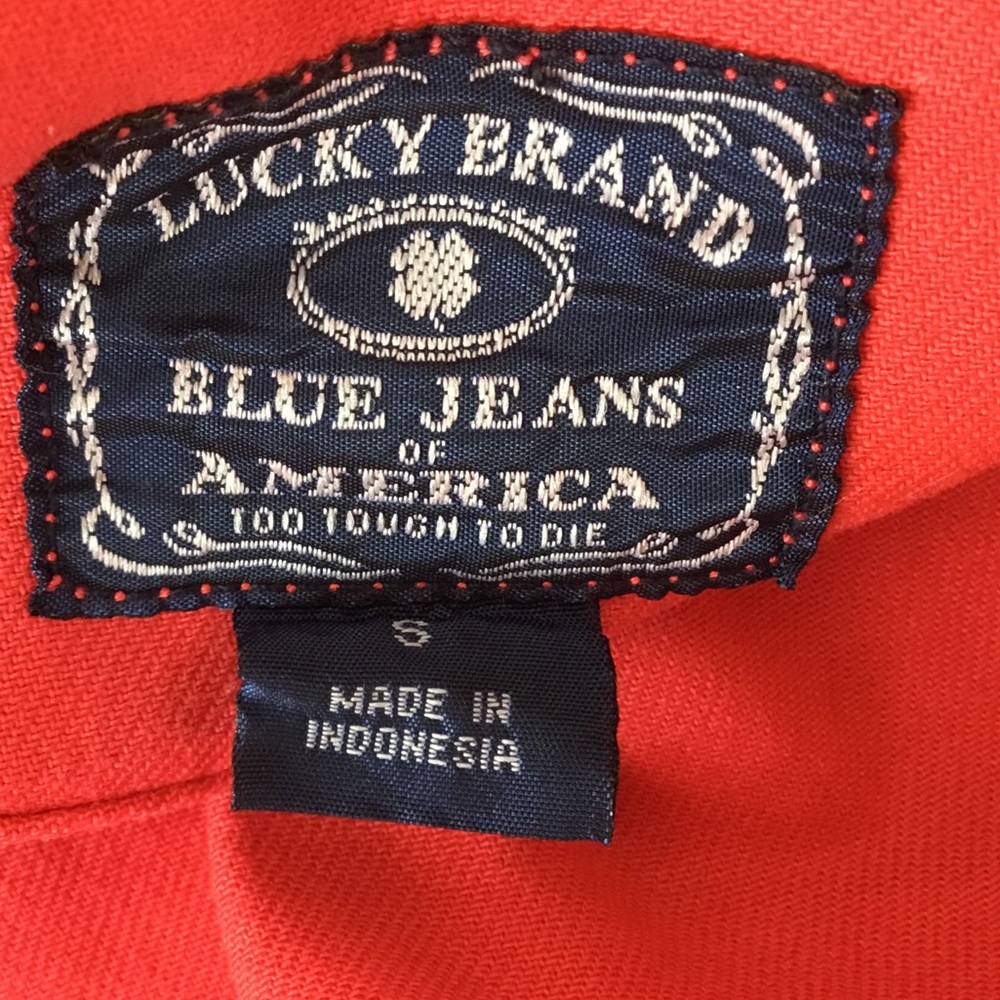 Lucky Brand Sabrina Red Denim Snap Front Jacket - Picture 5 of 6